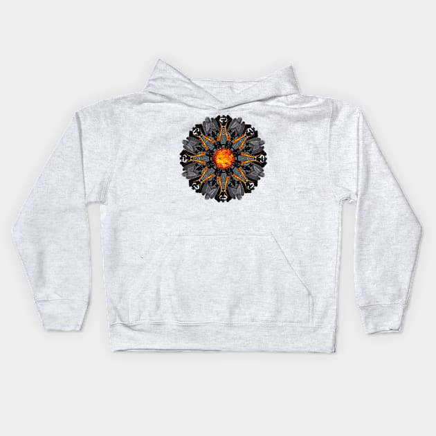 flame grave mandala Kids Hoodie by burenkaUA